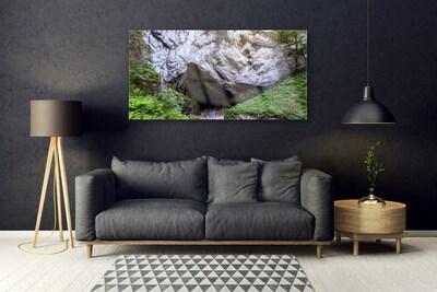 Image sur verre Tableau Caverne de montagne nature vert gris