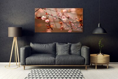 Image sur verre Tableau Branche de fleurs nature rose
