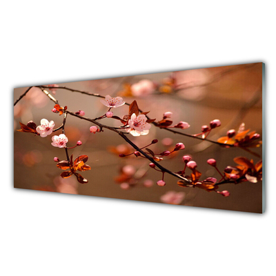 Image sur verre Tableau Branche de fleurs nature rose