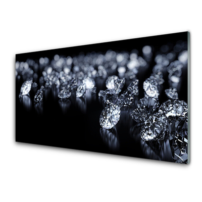 Image sur verre Tableau Diamants art noir blanc