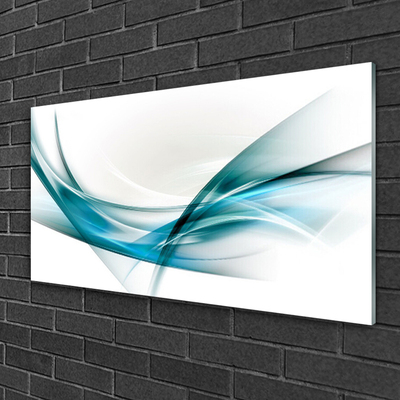 Image sur verre Tableau Lignes abstraites art bleu