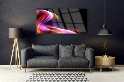 Image sur verre Tableau Vague abstraite art rouge violet