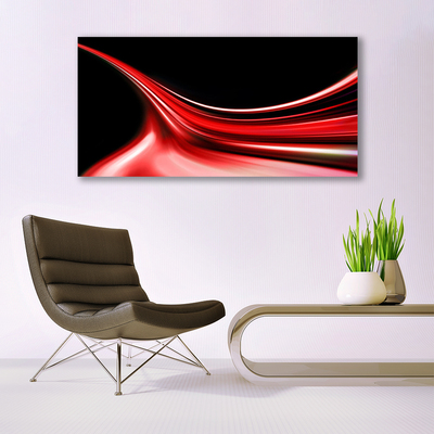 Image sur verre Tableau Lignes abstraites art rouge noir