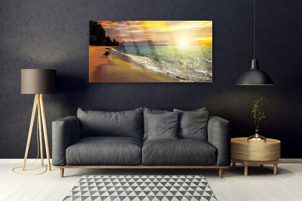 Impression sur Verre 80x120cm Tableaux Image Photo Eclipse Le Soleil Arbre