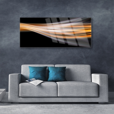 Image sur verre Tableau Abstrait art noir gris orange