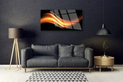 Image sur verre Tableau Abstraction art noir orange