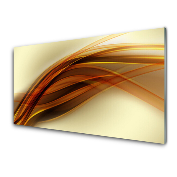 Image sur verre Tableau Abstrait art blanc orange brun