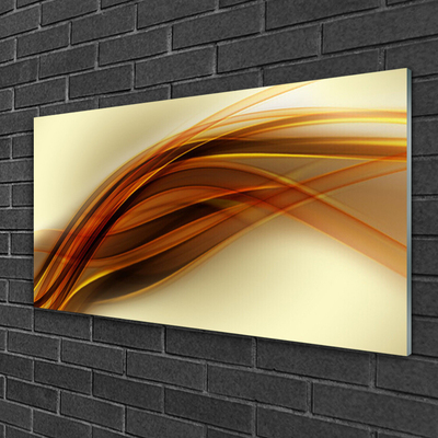 Image sur verre Tableau Abstrait art blanc orange brun