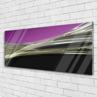 Image sur verre Tableau Abstrait art violet gris noir