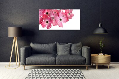 Image sur verre Tableau Fleurs floral rose blanc