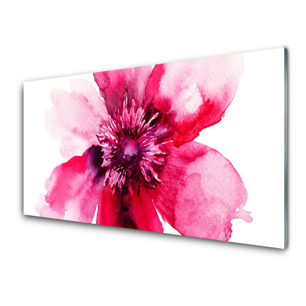 Image sur verre Tableau Fleur floral rose blanc