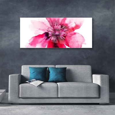 Image sur verre Tableau Fleur floral rose blanc