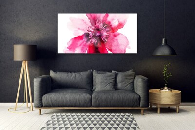 Image sur verre Tableau Fleur floral rose blanc