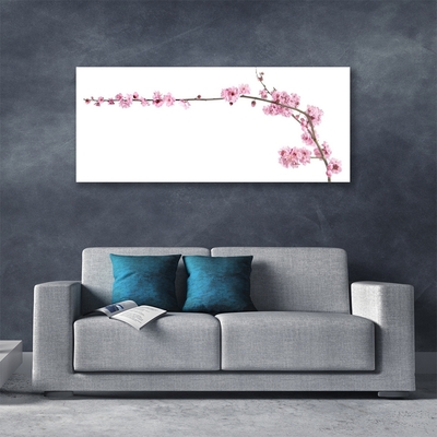 Image sur verre Tableau Fleurs floral rose blanc