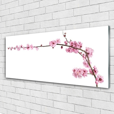 Image sur verre Tableau Fleurs floral rose blanc