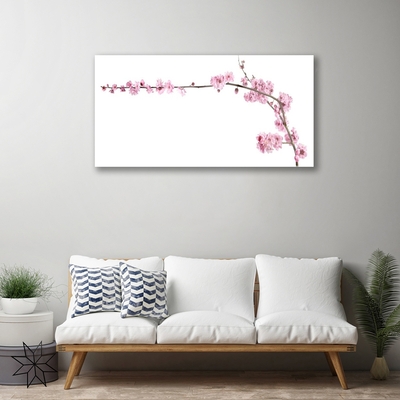 Image sur verre Tableau Fleurs floral rose blanc