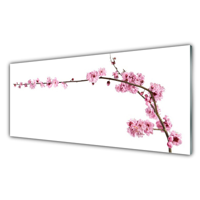 Image sur verre Tableau Fleurs floral rose blanc