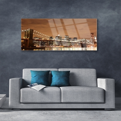 Image sur verre Tableau Bridge city architecture sépia