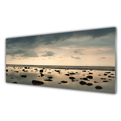 Image sur verre Tableau Eau paysage gris