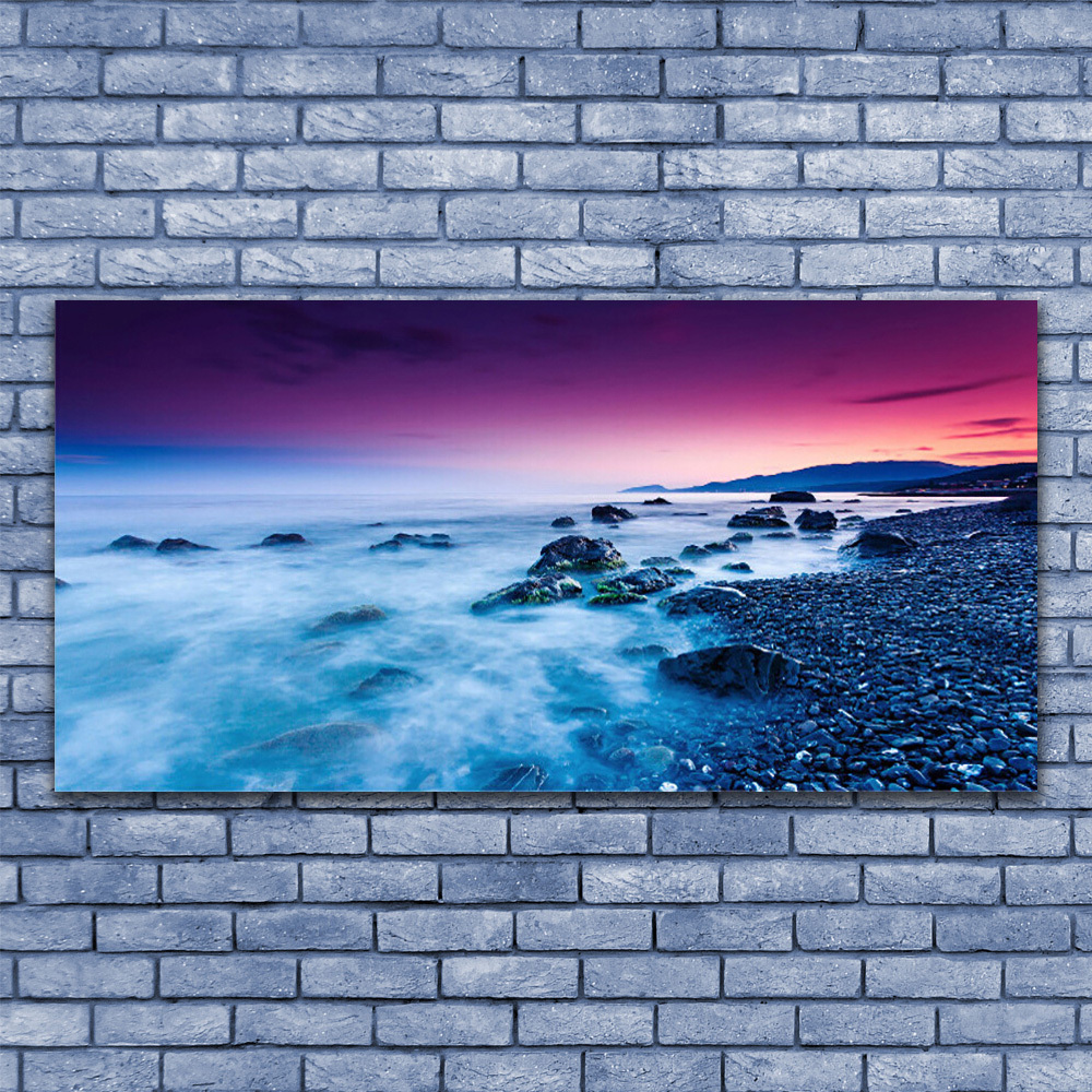 Tableau Sur Verre Tulup – 120x60 Cm, Impression Soleil Plage Mer, Moderne