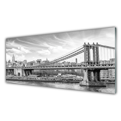 Image sur verre Tableau Pont architecture gris blanc