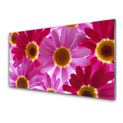 Image sur verre Tableau Fleurs floral rose jaune