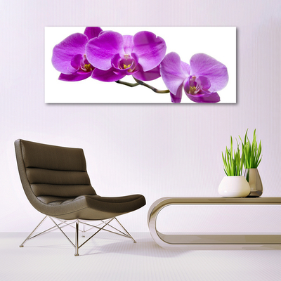 Image sur verre Tableau Fleurs floral violet brun