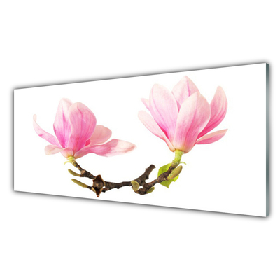 Image sur verre Tableau Fleurs floral rose brun