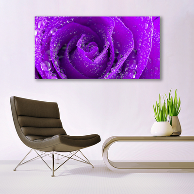 Image sur verre Tableau Rose floral violet