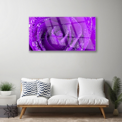 Image sur verre Tableau Rose floral violet
