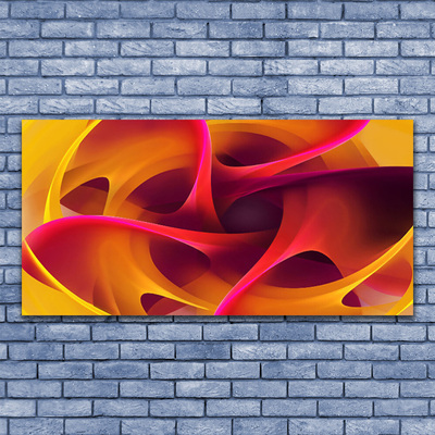 Image sur verre Tableau Abstrait art jaune rose