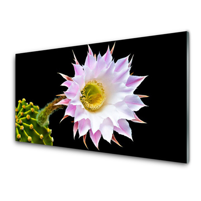 Image sur verre Tableau Fleur floral rose blanc jaune vert