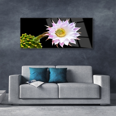 Image sur verre Tableau Fleur floral rose blanc jaune vert