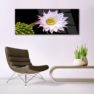 Image sur verre Tableau Fleur floral rose blanc jaune vert