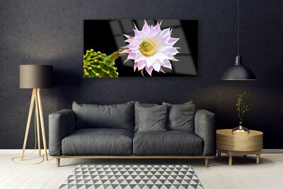Image sur verre Tableau Fleur floral rose blanc jaune vert