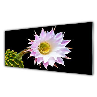 Image sur verre Tableau Fleur floral rose blanc jaune vert