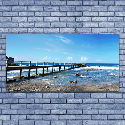 Image sur verre Tableau Mer plage paysage bleu