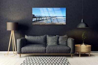 Image sur verre Tableau Mer plage paysage bleu