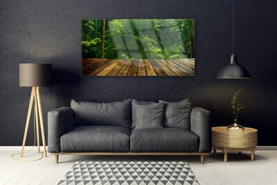 Image sur verre Tableau Forêt nature vert brun