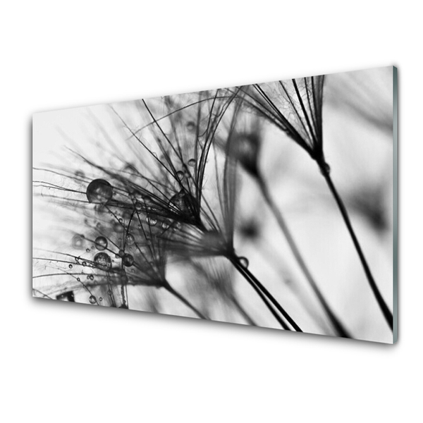 Image sur verre Tableau Abstrait floral gris