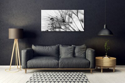 Image sur verre Tableau Abstrait floral gris