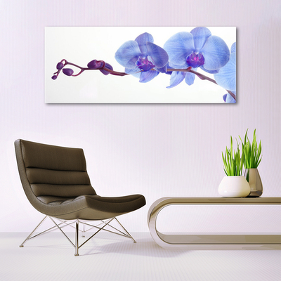 Image sur verre Tableau Fleurs floral bleu violet