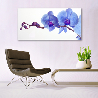 Image sur verre Tableau Fleurs floral bleu violet