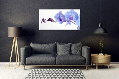 Image sur verre Tableau Fleurs floral bleu violet