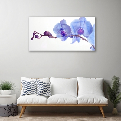 Image sur verre Tableau Fleurs floral bleu violet