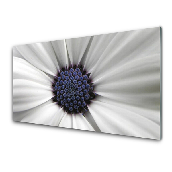 Image sur verre Tableau Fleur floral blanc gris violet