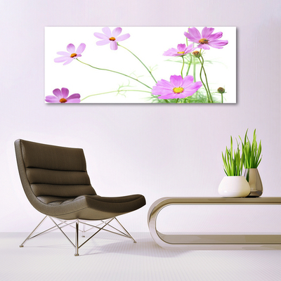 Image sur verre Tableau Fleurs floral rose vert