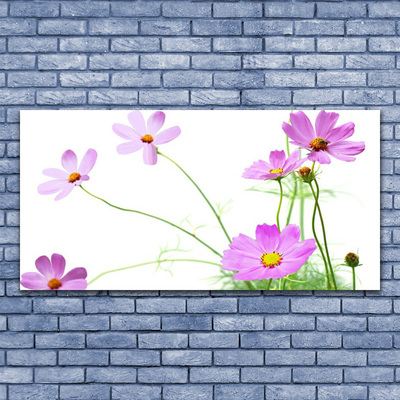 Image sur verre Tableau Fleurs floral rose vert
