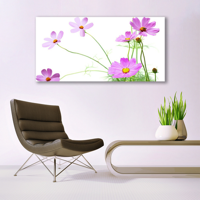 Image sur verre Tableau Fleurs floral rose vert