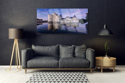 Image sur verre Tableau Château eau architecture violet gris noir